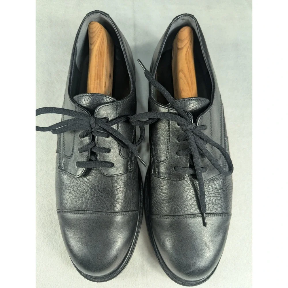 Mephisto Melchior Mens Black Leather Goodyear Welt Cap Toe Derby Shoes US 11.5
